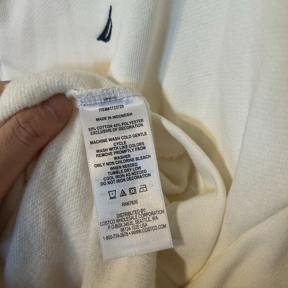 New NAUTICA WOMEN Size S SWEATSHIRT Stripes 1/4 ZIP Pull-Over Cotton Blend - Picture 6 of 6